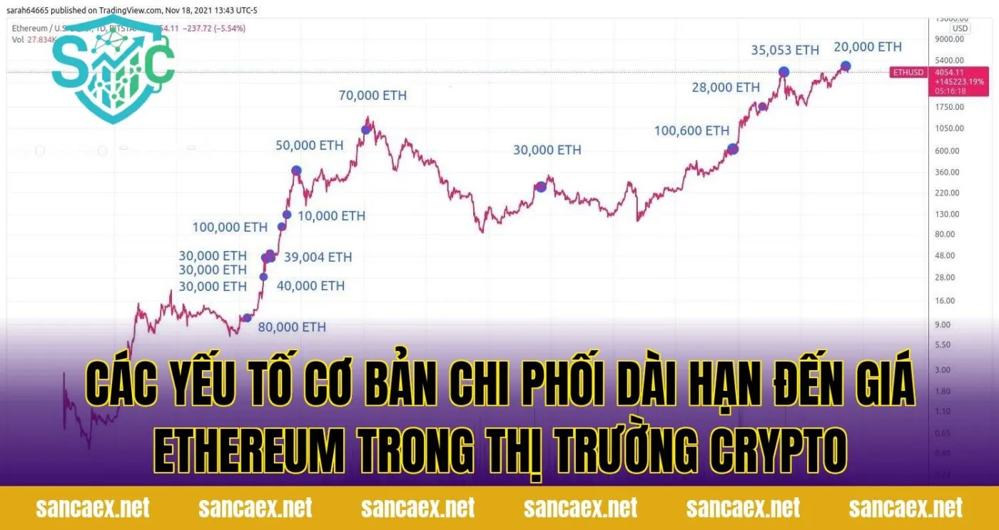 Các yếu tố cơ bản chi phối dài hạn đến giá Ethereum trong thị trường crypto