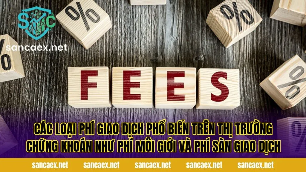 Các loại phí giao dịch phổ biến trên thị trường chứng khoán như phí môi giới và phí sàn giao dịch