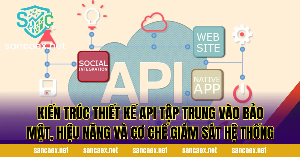 Kiến trúc thiết kế API tập trung vào bảo mật, hiệu năng và cơ chế giám sát hệ thống